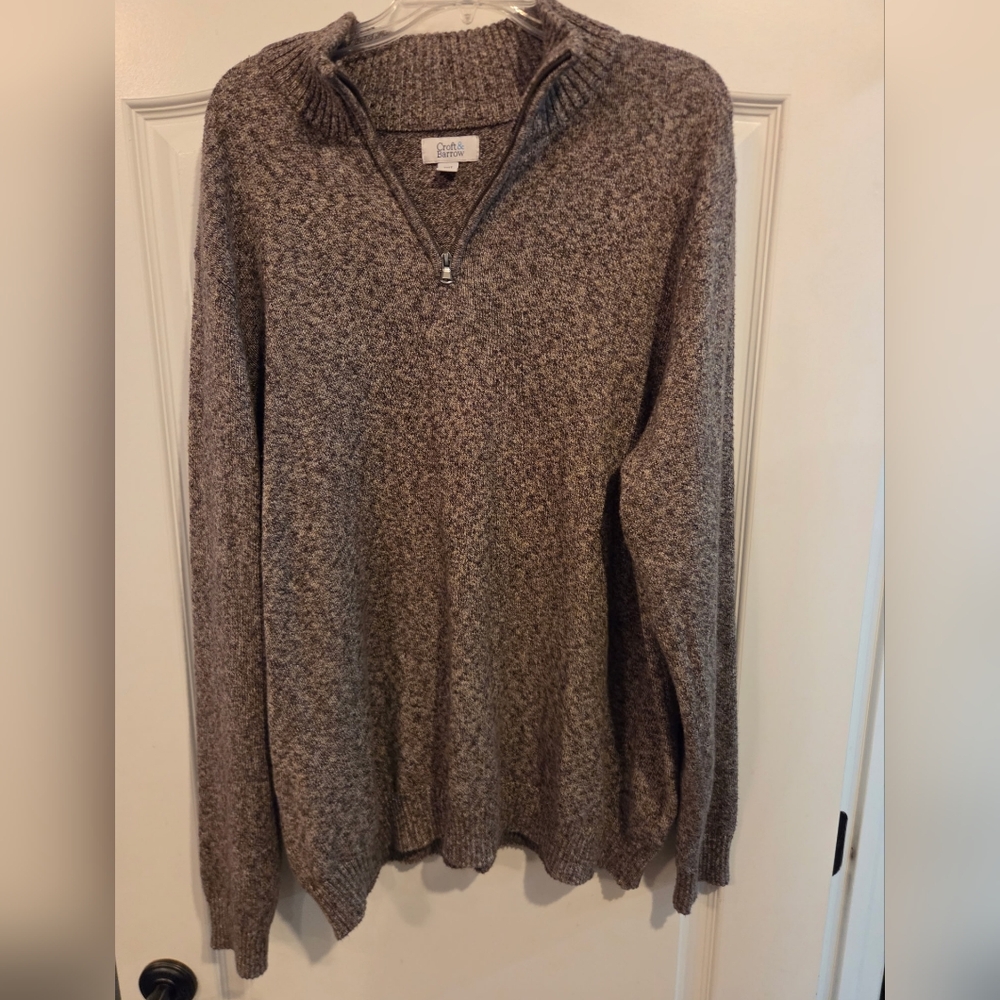 Men's Brown Quarter-Zip Sweater